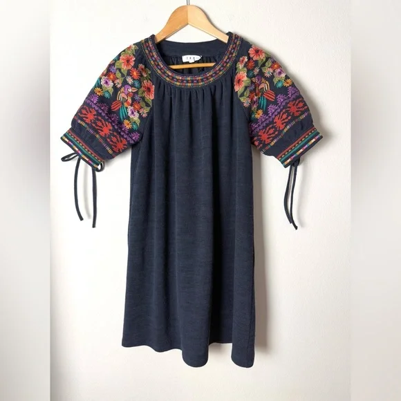 THML | Dresses | Thml Embroidered Bird Sleeve Shift Dress Womens Size Small  Colorful Boho Beach | Poshmark